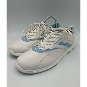 Brunswick Silk Women's Size 9.5 White Light Blue Bowling Shoes Athletic Lace Up